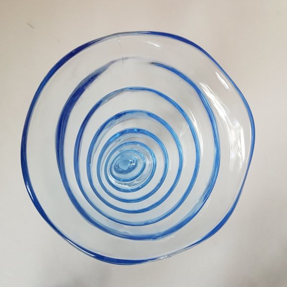 Bormioli 4 ice cream sundae fruit blue glasses. - Picture 9 of 12